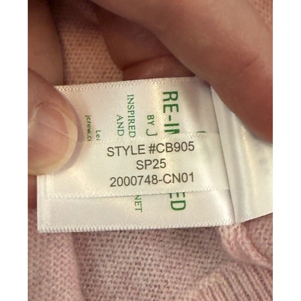 J Crew 100% Cashmere Relaxed Crewneck Sweater Pink Small New Preppy Classic - Picture 6 of 9